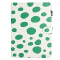 For iPad 10th Gen 10.9 2022 Dot Pattern Leather Smart Tablet Case(White Green Dot)