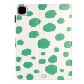 For iPad 10th Gen 10.9 2022 Dot Pattern Leather Smart Tablet Case(White Green Dot)