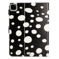 For iPad 10th Gen 10.9 2022 Dot Pattern Leather Smart Tablet Case(Black White)