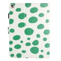 For iPad 10.2 2021 / 2020 / 10.5 2019 Dot Pattern Leather Smart Tablet Case(White Green Dot)
