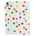 For iPad mini 6 Dot Pattern Leather Smart Tablet Case(White Colorful Dot)