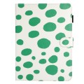 For iPad mini 6 Dot Pattern Leather Smart Tablet Case(White Green Dot)