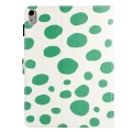For iPad mini 6 Dot Pattern Leather Smart Tablet Case(White Green Dot)