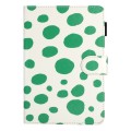 For iPad mini 5 / 4 / 3 / 2 / 1 Dot Pattern Leather Smart Tablet Case(White Green Dot)