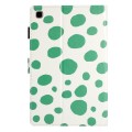 For Samsung Galaxy Tab A7 10.4 2020 T500 Dot Pattern Leather Smart Tablet Case(White Green Dot)
