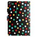 For Samsung Galaxy Tab A8 10.5 2021 X200 Dot Pattern Leather Smart Tablet Case(Black Colorful)