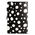 For Samsung Galaxy Tab A8 10.5 2021 X200 Dot Pattern Leather Smart Tablet Case(Black White)