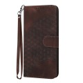 For iPhone 15 Pro Max YX0060 Elephant Head Embossed Phone Leather Case with Lanyard(Coffee)