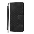 For iPhone 15 Pro YX0060 Elephant Head Embossed Phone Leather Case with Lanyard(Black)
