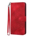 For iPhone 15 Pro YX0060 Elephant Head Embossed Phone Leather Case with Lanyard(Red)