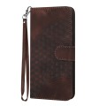 For iPhone 13 mini YX0060 Elephant Head Embossed Phone Leather Case with Lanyard(Coffee)