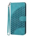 For iPhone 12 mini YX0060 Elephant Head Embossed Phone Leather Case with Lanyard(Light Blue)