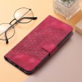 For iPhone SE 2024 YX0060 Elephant Head Embossed Phone Leather Case with Lanyard(Rose Red)