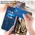 For iPhone SE 2024 YX0060 Elephant Head Embossed Phone Leather Case with Lanyard(Royal Blue)
