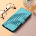 For iPhone SE 2024 YX0060 Elephant Head Embossed Phone Leather Case with Lanyard(Light Blue)