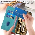 For iPhone SE 2024 YX0060 Elephant Head Embossed Phone Leather Case with Lanyard(Light Blue)