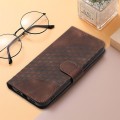 For iPhone SE 2024 YX0060 Elephant Head Embossed Phone Leather Case with Lanyard(Coffee)