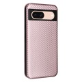 For Google Pixel 8a Carbon Fiber Texture Flip Leather Phone Case(Pink)