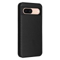 For Google Pixel 8a Carbon Fiber Texture Flip Leather Phone Case(Black)