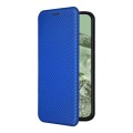 For Google Pixel 8a Carbon Fiber Texture Flip Leather Phone Case(Blue)