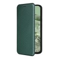 For Google Pixel 8a Carbon Fiber Texture Flip Leather Phone Case(Green)