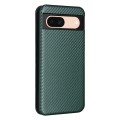 For Google Pixel 8a Carbon Fiber Texture Flip Leather Phone Case(Green)