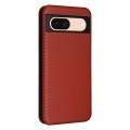 For Google Pixel 8a Carbon Fiber Texture Flip Leather Phone Case(Brown)