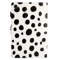 For Samsung Galaxy Tab A7 Lite T220 Dot Pattern Leather Tablet Case(White Black)