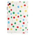 For Samsung Galaxy Tab A7 Lite T220 Dot Pattern Leather Tablet Case(White Colorful Dot)
