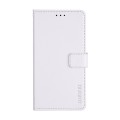 For iPhone 15 Pro Max idewei Crazy Horse Texture Leather Phone Case with Holder(White)