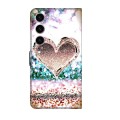 For Samsung Galaxy S24 5G Crystal 3D Shockproof Protective Leather Phone Case(Pink Diamond Heart)