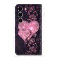 For Samsung Galaxy S24+ 5G Crystal 3D Shockproof Protective Leather Phone Case(Lace Love)