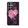 For Samsung Galaxy S24 Ultra 5G Crystal 3D Shockproof Protective Leather Phone Case(Lace Love)