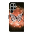 For Samsung Galaxy S24 Ultra 5G Crystal 3D Shockproof Protective Leather Phone Case(Crystal Butterfl