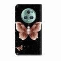 For Honor Magic5 Pro Crystal 3D Shockproof Protective Leather Phone Case(Pink Diamond Butterfly)