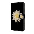 For Honor Magic6 Lite Crystal 3D Shockproof Protective Leather Phone Case(White Flower)