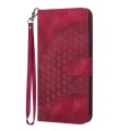 For Google Pixel 9 Pro YX0060 Elephant Head Embossed Phone Leather Case with Lanyard(Rose Red)