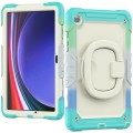 For Samsung Galaxy Tab A9+ Handle Silicone Hydric PC Tablet Case with Shoulder Strap(Colorful Blue)