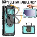 For Samsung Galaxy Tab A9 Handle Silicone Hydric PC Tablet Case with Shoulder Strap(Light Blue)