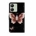 For Xiaomi Redmi 13C Crystal 3D Shockproof Protective Leather Phone Case(Pink Diamond Butterfly)