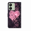 For Xiaomi Redmi 13C Crystal 3D Shockproof Protective Leather Phone Case(Lace Love)