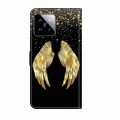 For Xiaomi 14 Crystal 3D Shockproof Protective Leather Phone Case(Golden Wings)