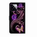 For Xiaomi 14 Pro Crystal 3D Shockproof Protective Leather Phone Case(Purple Flower Butterfly)