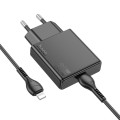 Hoco N37 Delgado PD20W USB-C / Type-C Single Port Charger Set with Type-C to 8 Pin Cable, EU Plug(Bl