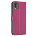 For Nokia C12 Four-leaf Embossed Leather Phone Case(Rose Red)