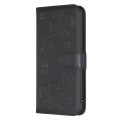 For Nokia C12 Four-leaf Embossed Leather Phone Case(Black)