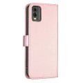 For Nokia C12 Four-leaf Embossed Leather Phone Case(Pink)