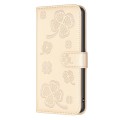 For Nokia C22 Four-leaf Embossed Leather Phone Case(Gold)
