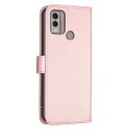 For Nokia C22 Four-leaf Embossed Leather Phone Case(Pink)