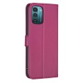 For Nokia G11 / G21 Four-leaf Embossed Leather Phone Case(Rose Red)